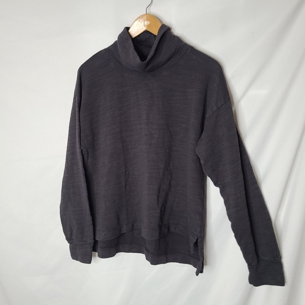 J.Crew Gray Vintage Fleece Cotton‎ Terry Turtleneck AS079 Sz M